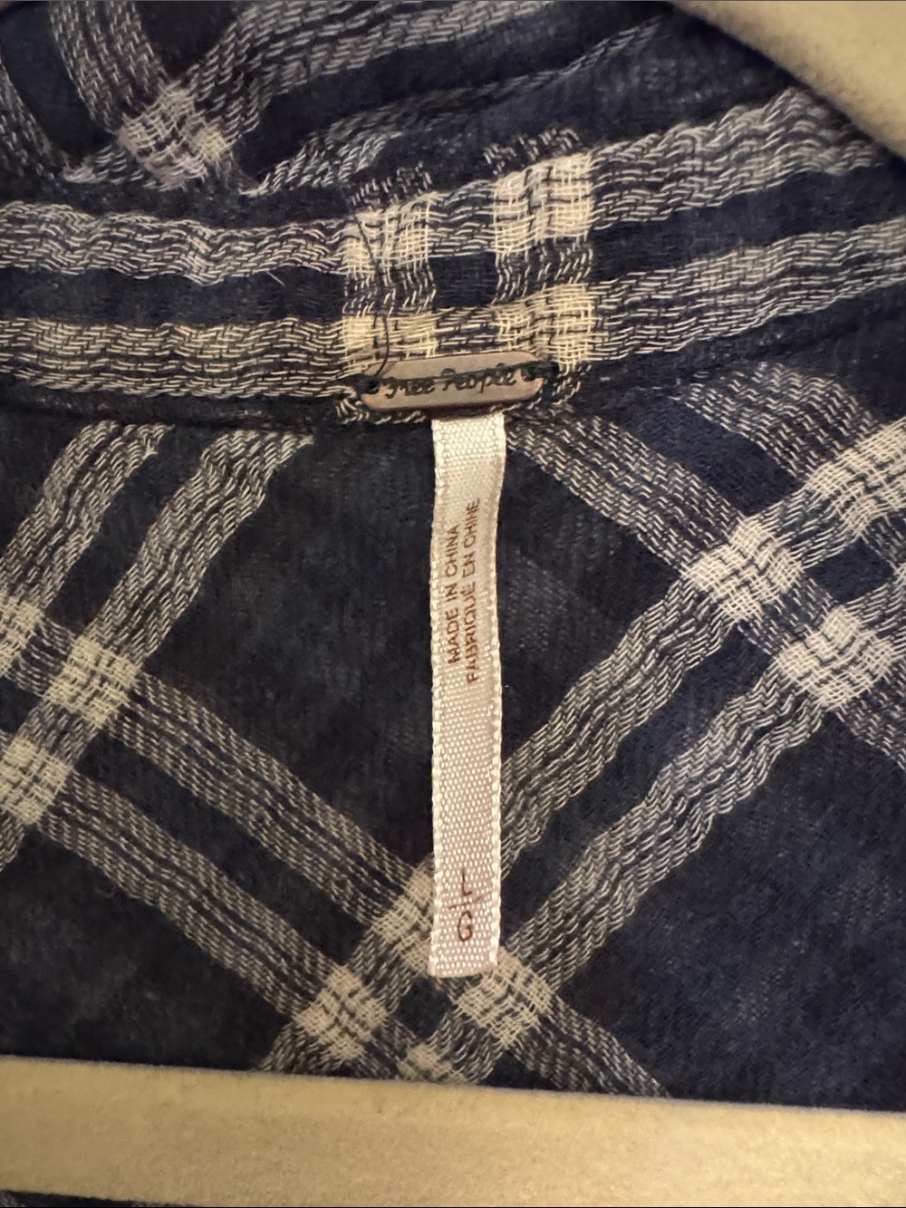 Free People Navy & White Plaid Button-Down Shirt - Picture 3 of 4